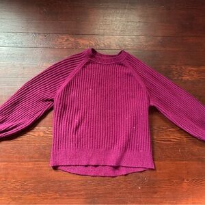 Liz Claiborne Textured Knit Sweater in Deep Magenta